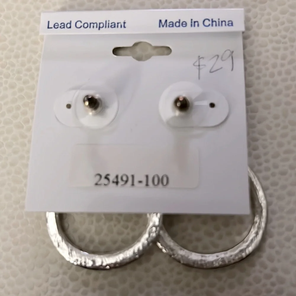 Door Knocker Dangle Earrings Crystals Silver Hypoallergenic Glam Lead Free